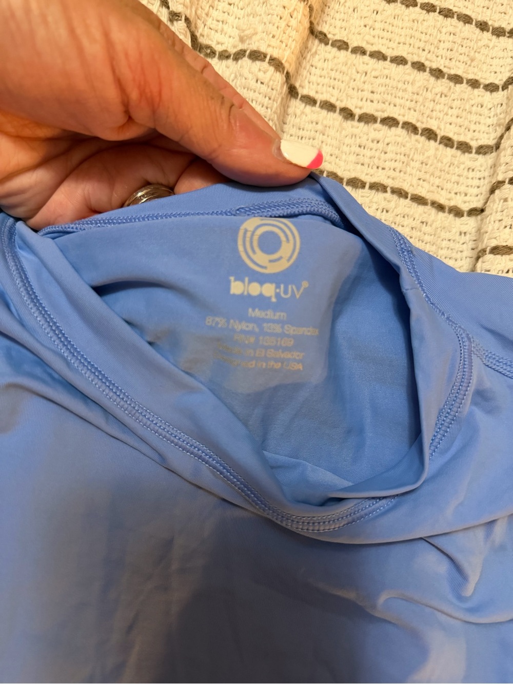 bloq-UV Light Blue UV Protection Top - Medium